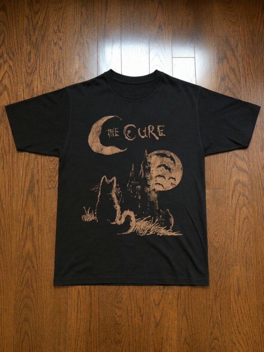 The Cure Cat Tee, 90s Alt Indie Rock, Unisex shirt, Music Gifts, Cat Lover gifts